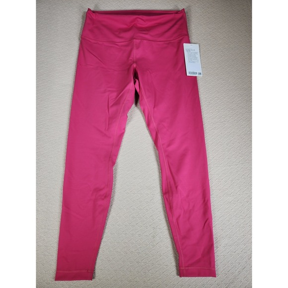 Lululemon Wunder Train HR Tight 28 inch Leggings Women's Size 14 Pink Athletic - Picture 1 of 7